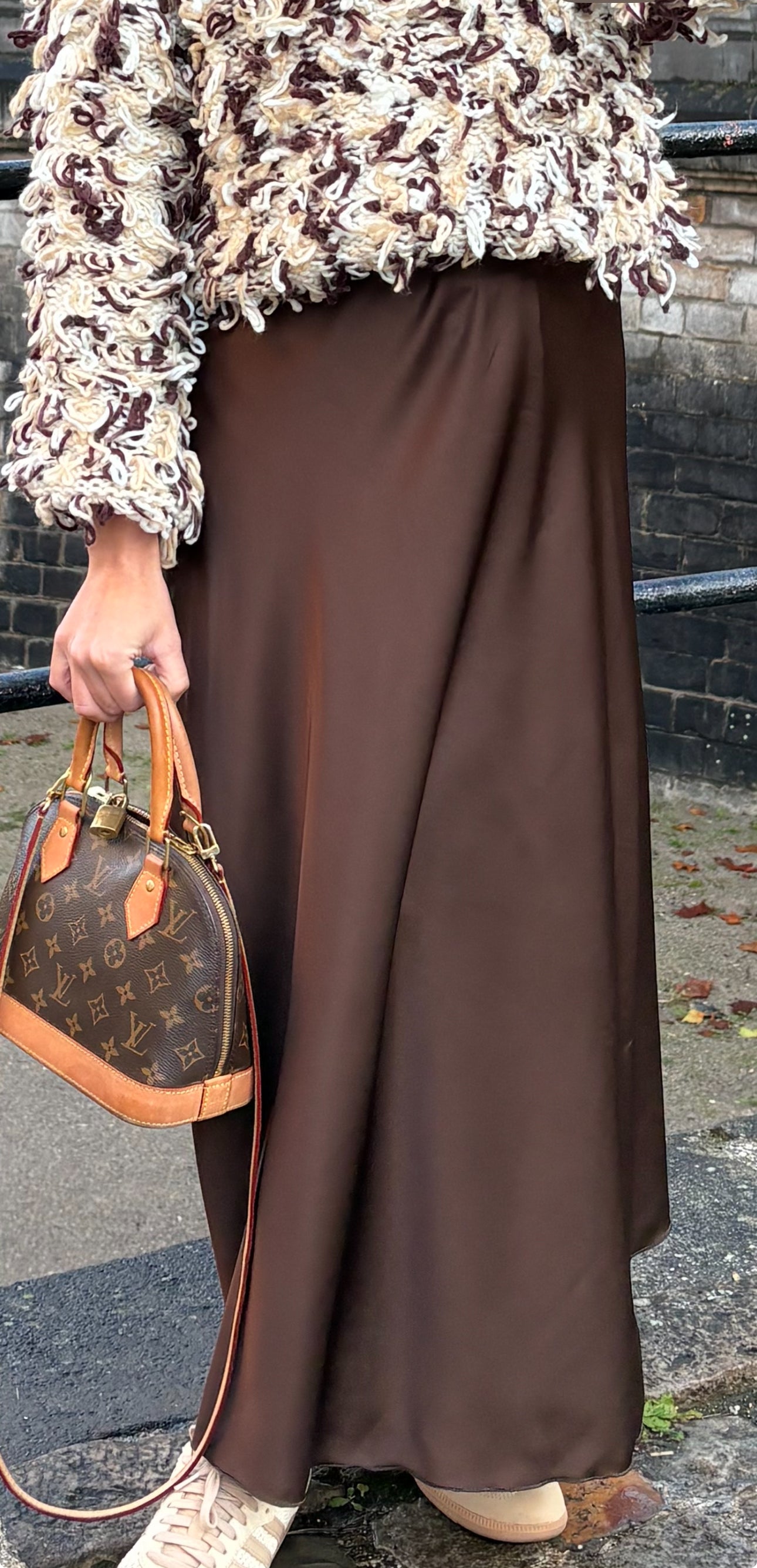 Jupes satin marron - ANNA